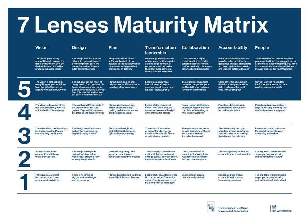 7 lenses maturity matrix